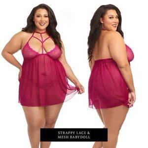 Strappy Lace & Mesh Babydoll